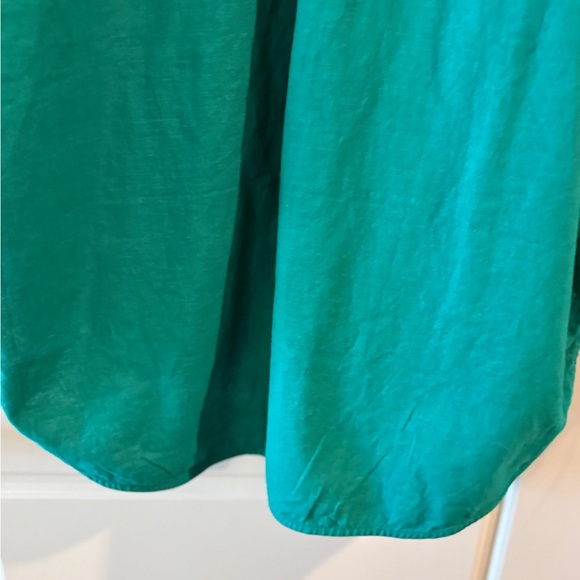 Maeve AnthropologieBennet  Green Button Down Blouse Oversized Pocket Top SZ L - Picture 15 of 15